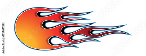 Tribal fire flame race car body side vinyl sticker vector eps art image file. Burning tires and flames sport car decal. Side speed decoration for cars, auto, truck, boat, suv, motorcycle.