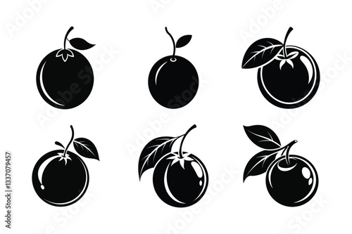 Jabuticaba – Plinia cauliflora silhouette vector illustration photo