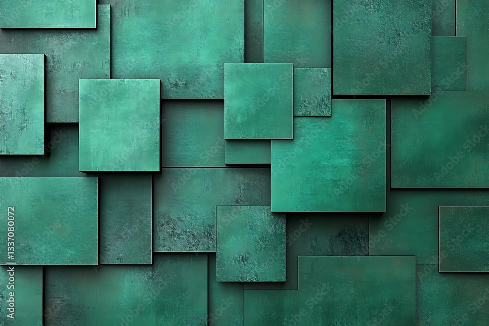 Teal Geometric Square Wall Pattern Design Teal Geometric Square Wall Pattern Design