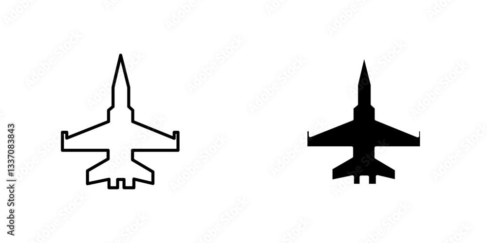 Fighter jeticons for ui. vector illustration Fighter jeticons for ui. vector illustration