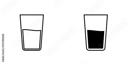 Half Glassicons for ui. vector illustration