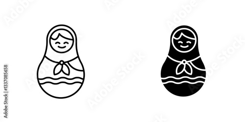 Nesting dollsicons for ui. vector illustration