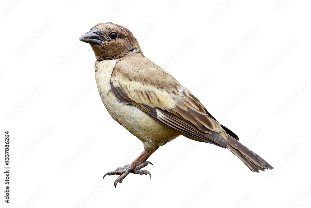 Fototapeta premium a bird is standing on a white surface cutout image and isolated on transparent background 
