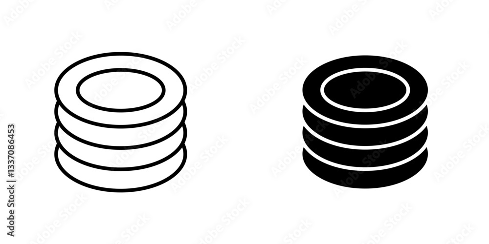 Platesicons for ui. vector illustration