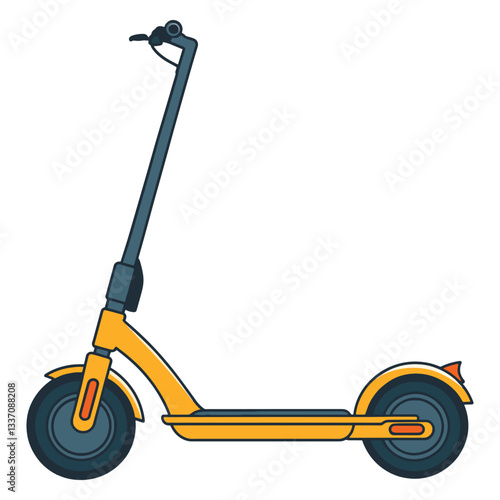 Electric kick scooter icon. Eco friendly urban vehicle for city commuting, transportation in modern cities, illustration isolated on white background.