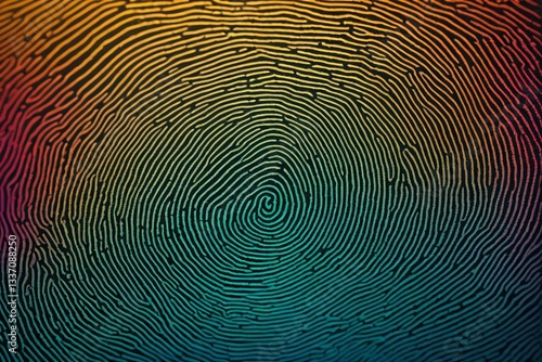 a close up of a fingerprint with a rainbow background