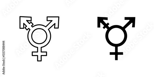 Transgendericons for ui. vector illustration