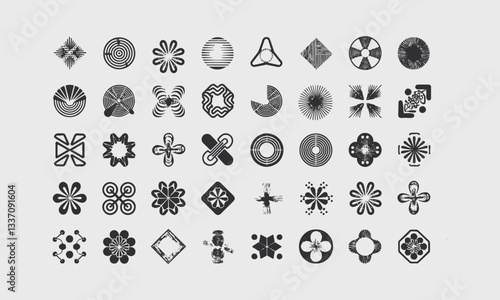 A modern vector-style set of geometric icons ,geometric Icons design elements collection - stock illustration, easily editable.