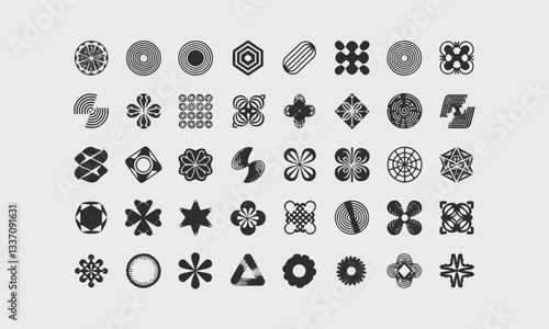 A modern vector-style set of geometric icons ,geometric Icons design elements collection - stock illustration, easily editable.