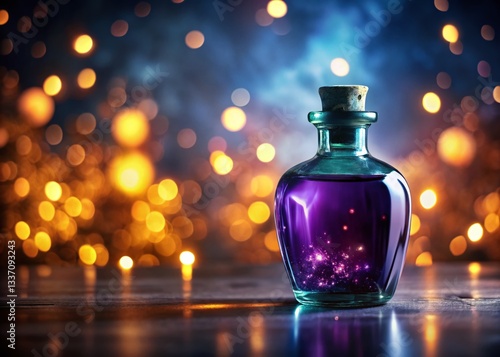 Halloween Poison Bottle, Glass Potion, Bokeh, Isolated, Witchcraft