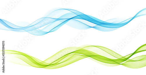 Abstract vector background, transparent waved lines for brochure, website, flyer design. Blue smoke wave.