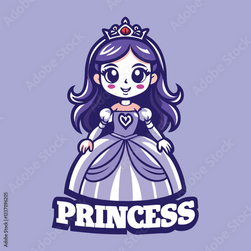 Pink-Clad Princess Posing Gracefully Against a White Backdrop
