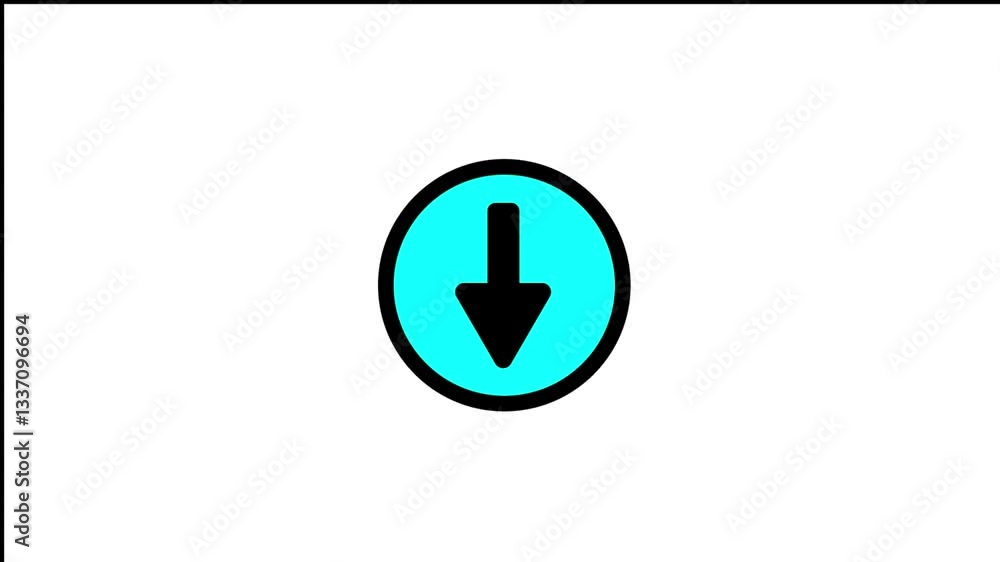Abstract download icon simple animation on white background. Abstract download icon simple animation on white background.