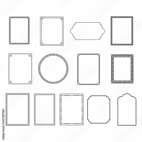 Border frame vector illustration set