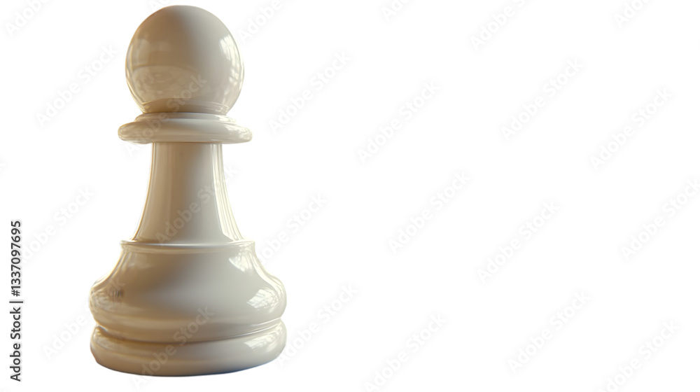 White Chess Pawn Piece Strategy Game Close up Isolated Classic Game Piece Competitio White Chess Pawn Piece Strategy Game Close up Isolated Classic Game Piece Competitio