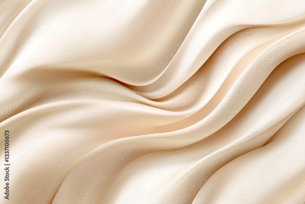 Creamy, flowing silk fabric. Soft, luxurious folds Creamy, flowing silk fabric. Soft, luxurious folds