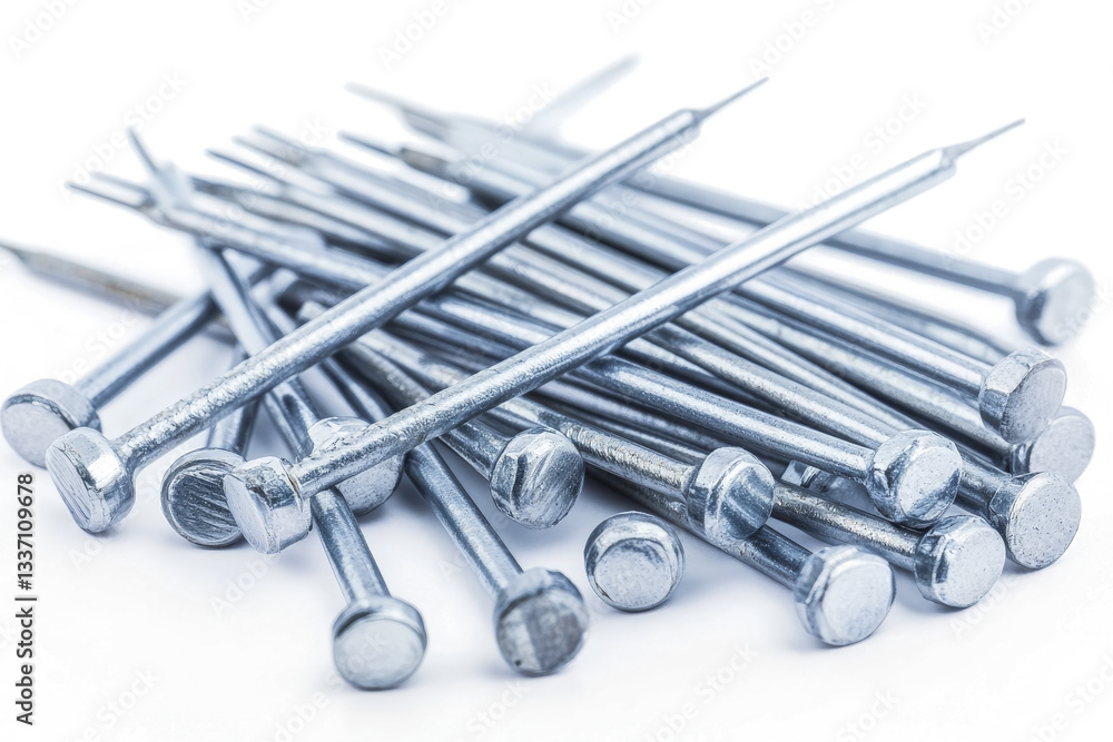 a pile of nails on a white background cutout image and isolated on transparent background a pile of nails on a white background cutout image and isolated on transparent background