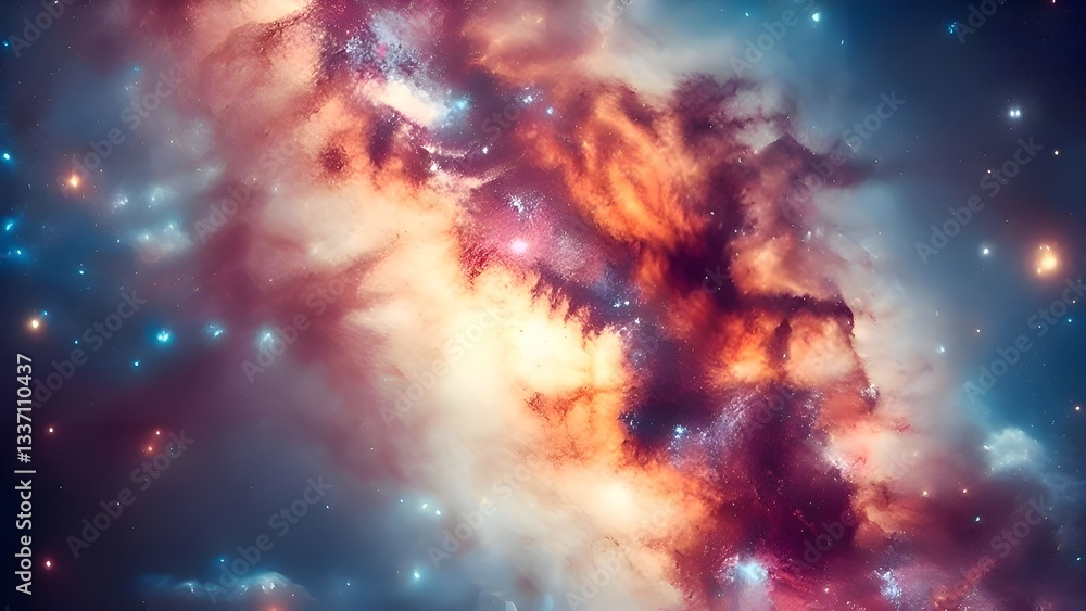 Naklejka premium Illustration nebula Symphony light