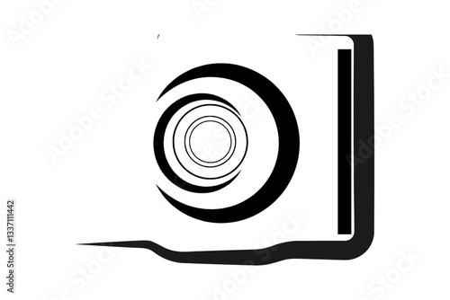 Retro Camera Vector Icon – Simple Line Art