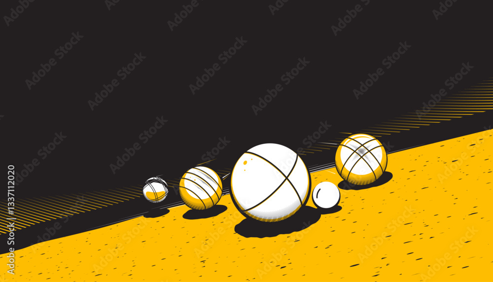 Fototapeta premium Petanque background design for banner, poster, flyer template. Sport concept. 