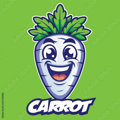 Vector Mascot Character Cartoon with a Carrot Emoji Logo
