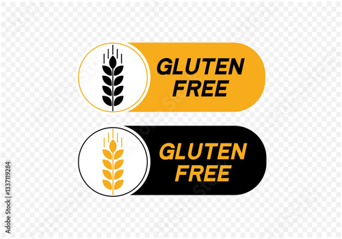 Best gluten free label or gluten free stamp vector isolated in flat style. Gluten free label vector for product packaging design element. Simple gluten free stamp for packaging design element