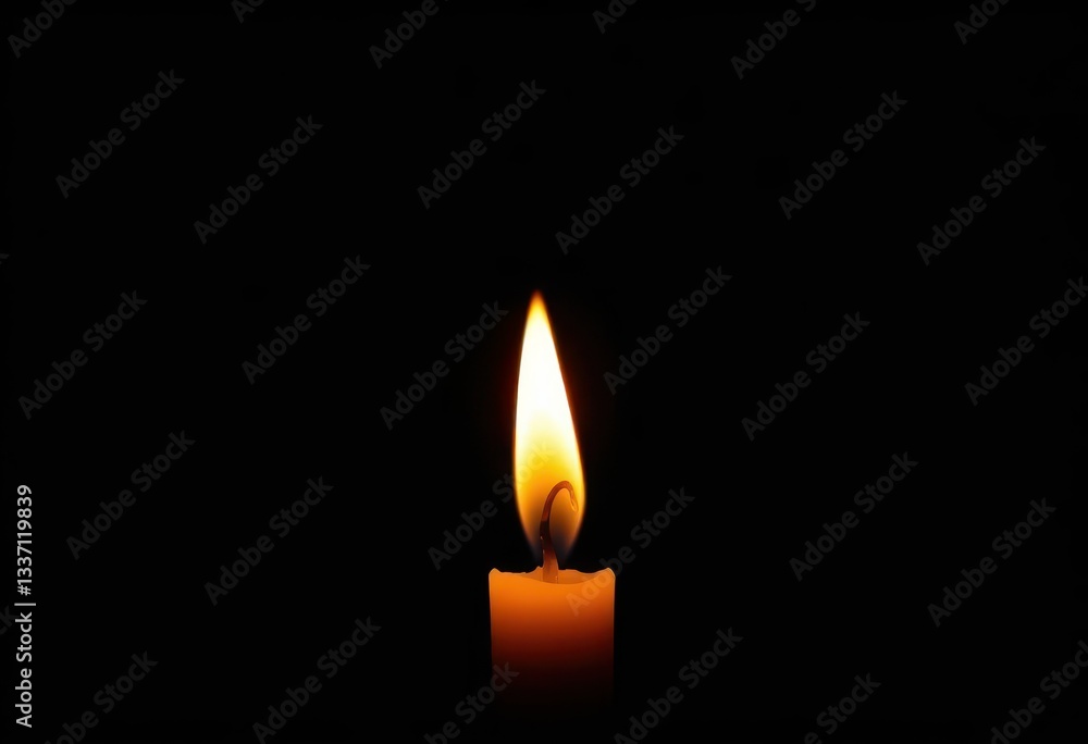 Isolated flickering candle flame, vibrant orange and yellow hues against pure black background, orange, photography Isolated flickering candle flame, vibrant orange and yellow hues against pure black background, orange, photography