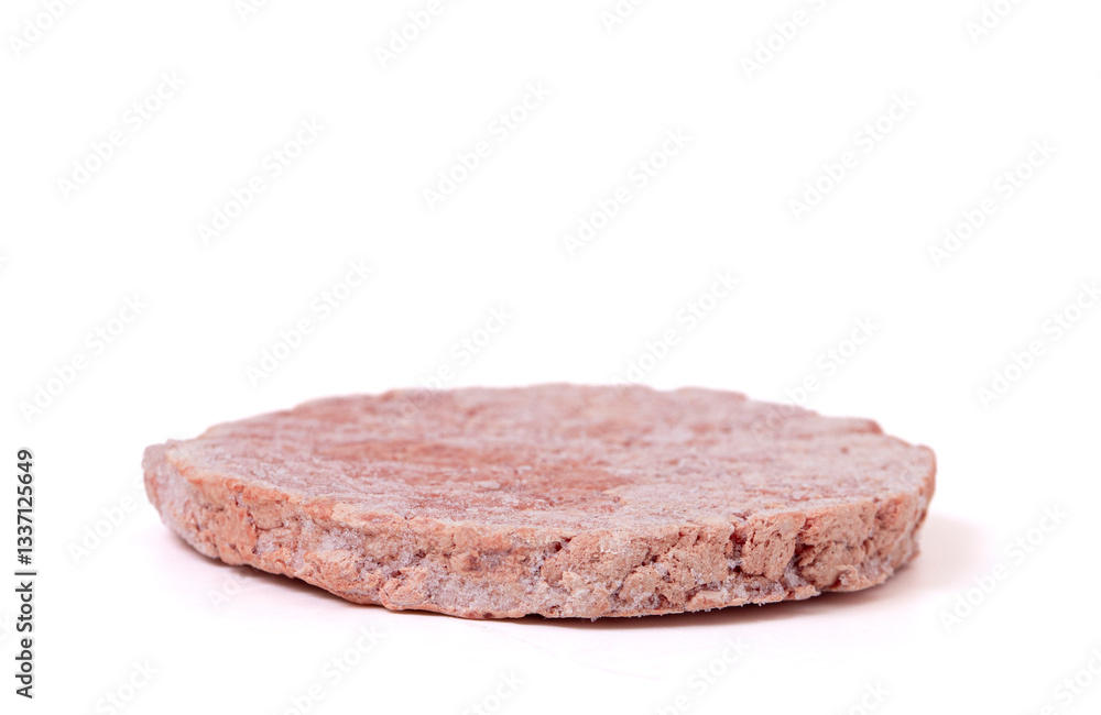 Beef Hamburger Patties Isolated on a White Background Beef Hamburger Patties Isolated on a White Background