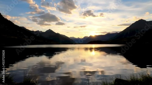 Wallpaper Mural sunset over the lake Torontodigital.ca