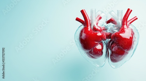 A stunning artistic illustration highlighting the anatomy of a heart, intertwined with vibrant colors, symbolizing life, love, and emotional essence in an abstract form.