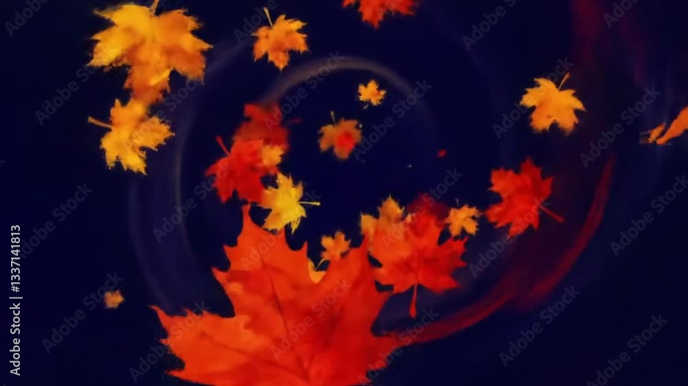 autumn leaves in water