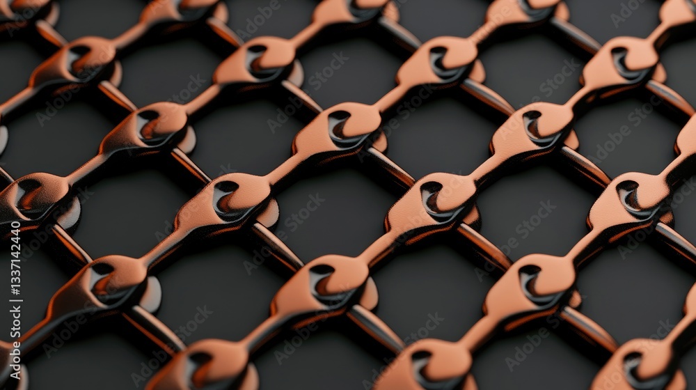 Naklejka premium Industrial mesh texture with deep dark metal reflections