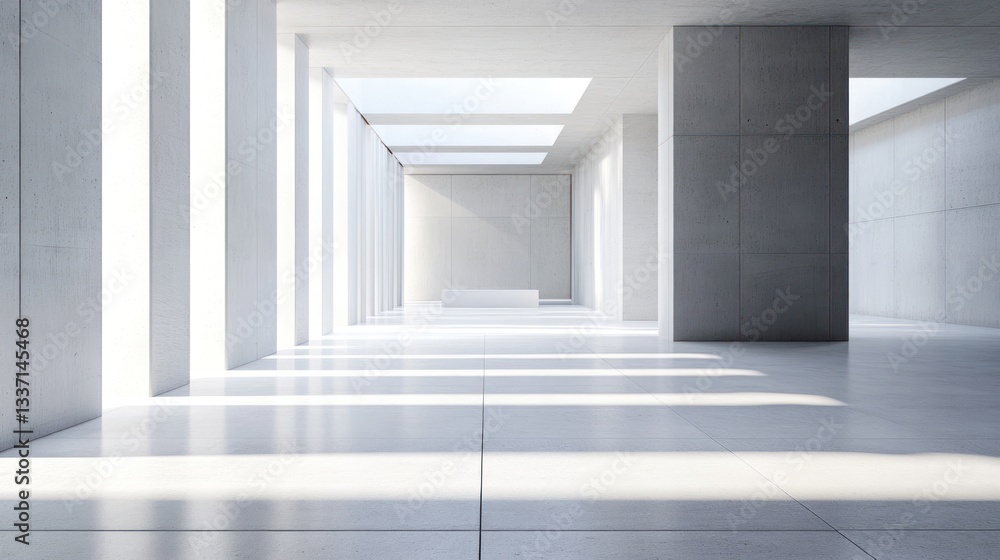 Fototapeta premium Contemporary Interior Architecture Emphasizing Minimalist Design and Natural Light