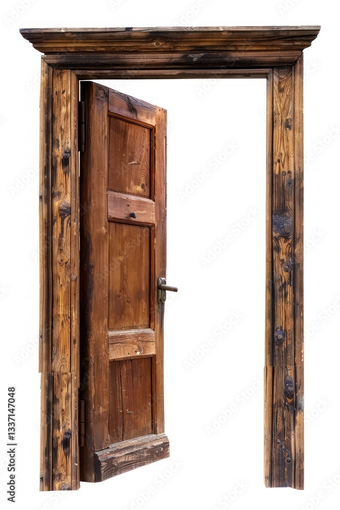 Fototapeta premium Open door furniture gate wood.