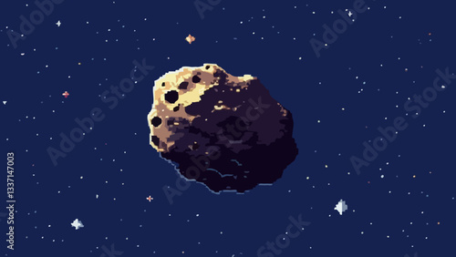 Pixel art asteroid