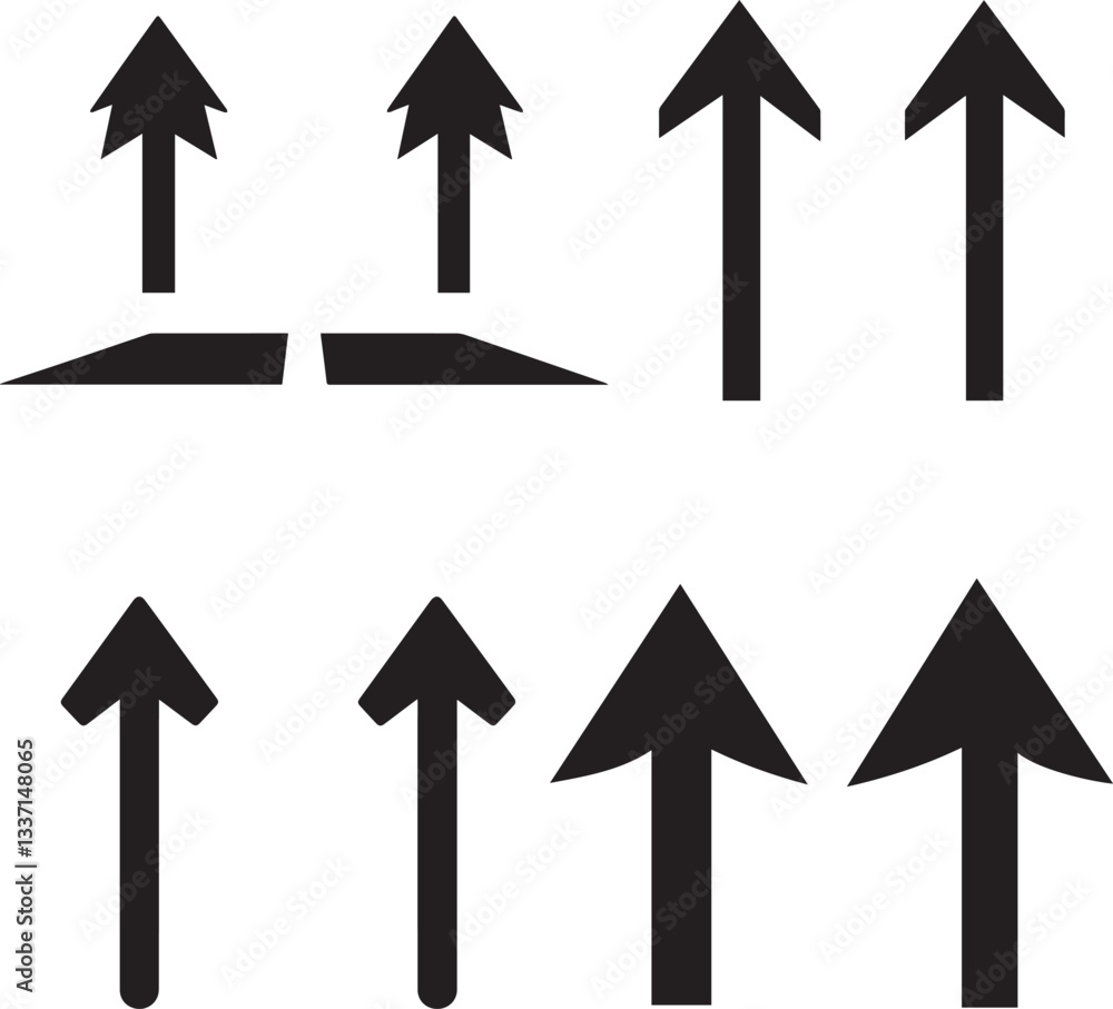 Set of Arrow Icons silhouettte vector Set of Arrow Icons silhouettte vector