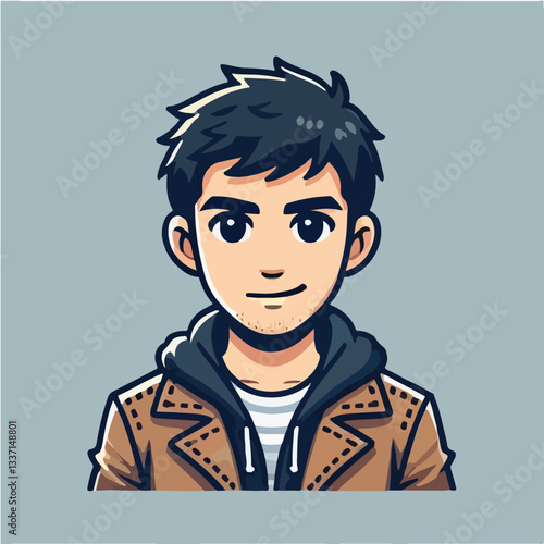 cool and cynical male character vector