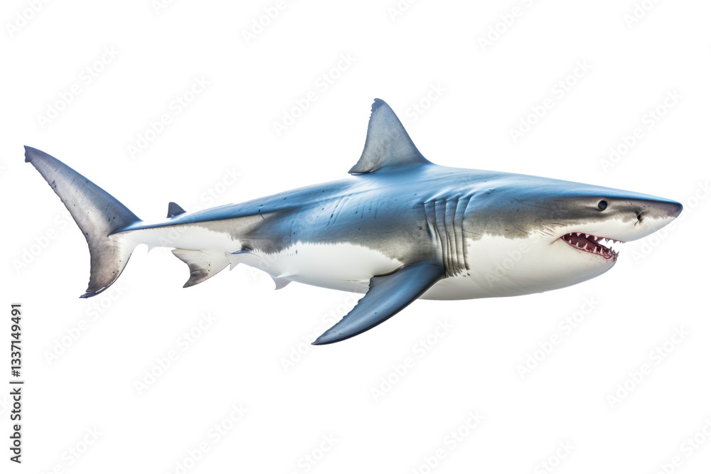 Obraz premium big shark isolated on white or transparent png