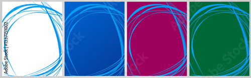 Cover background set | Frame design with left side texture effect | Abstract creative premium vector design for flyer, decoration, greeting, card, brochure with black-blue, carmine color