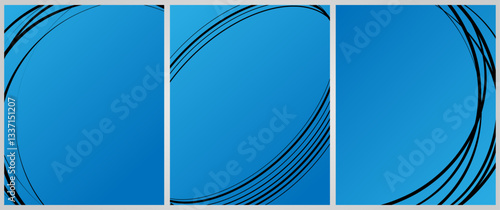 Cover background set | Frame design with multi side texture effect | Abstract creative premium vector background for flyer, decoration, greeting, card, brochure with blue color