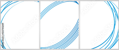 Cover background set | Frame design with multi side texture effect | Abstract creative premium vector background for flyer, decoration, greeting, card, brochure with white, blue color
