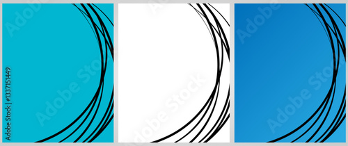 Cover background set | Frame design with right side texture effect | Abstract creative premium vector background for flyer, decoration, greeting, card, brochure with white-black color