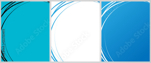 Cover background set | Frame design with left side texture effect | Abstract creative premium vector background for flyer, decoration, greeting, card, brochure with black-blue-white color