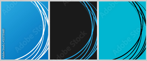 Cover background set | Frame design with right side texture effect | Abstract creative premium vector background for flyer, decoration, greeting, card, brochure with black center background color