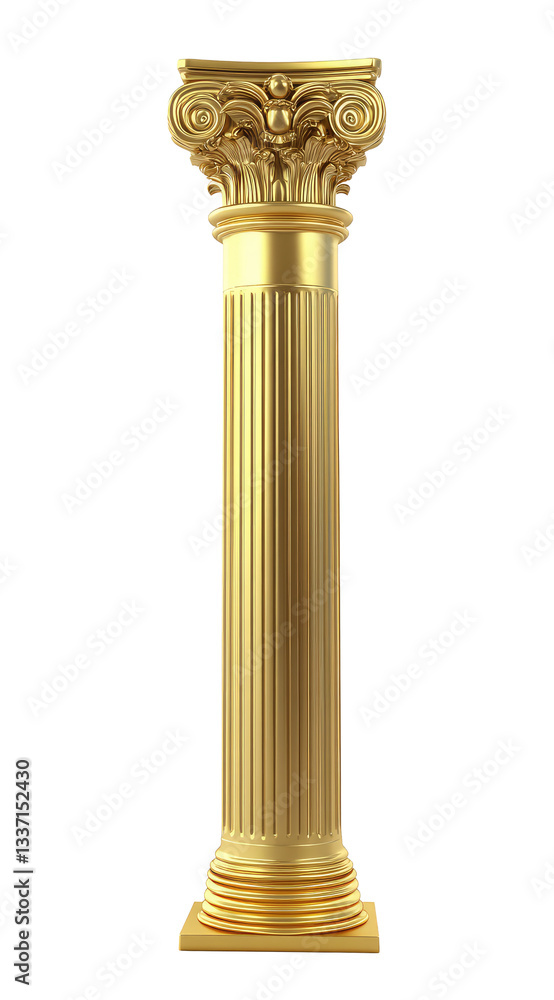 Golden Antique Column Isolated on Transparent background Ideal for Classical Architecture and Design Themes Golden Antique Column Isolated on Transparent background Ideal for Classical Architecture and Design Themes