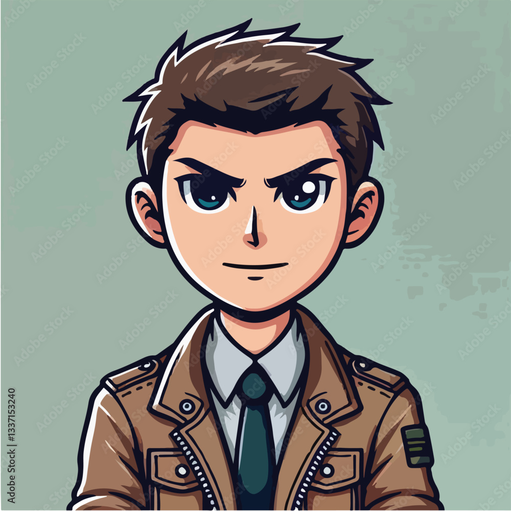 cool and cynical male character vector