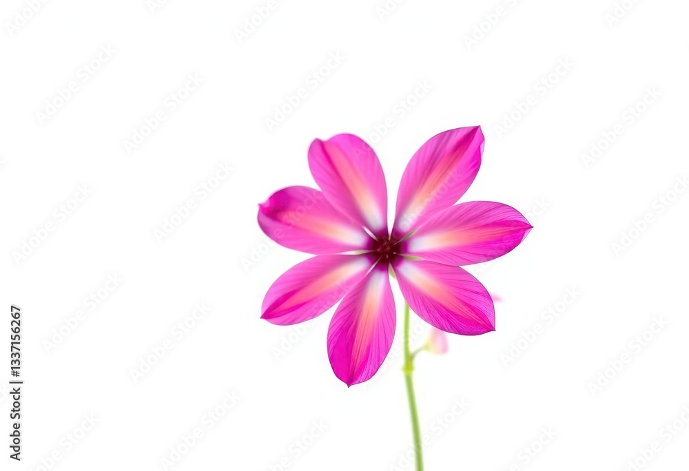 A single vibrant flower, petals perfectly formed, isolated against a pure white background, blossom, sharp A single vibrant flower, petals perfectly formed, isolated against a pure white background, blossom, sharp