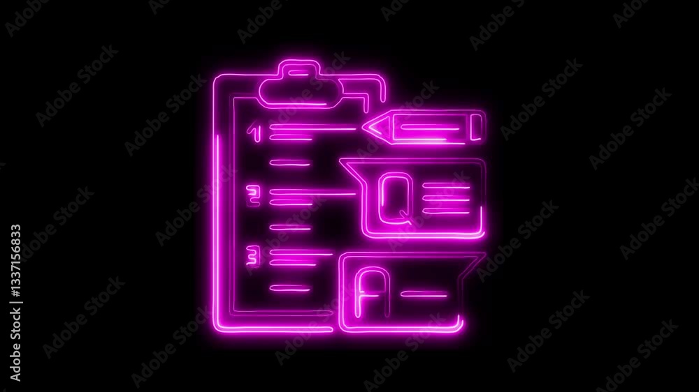Glowing neon Result icon isolated on black background. HD Video motion graphic animation Glowing neon Result icon isolated on black background. HD Video motion graphic animation
