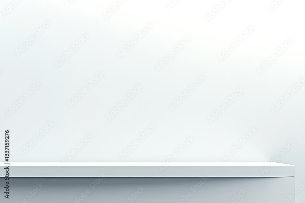 custom made wallpaper toronto digitalWhite Shelf Display Against Clean Wall - Modern Presentation