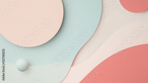 Wallpaper Mural A minimalistic graphic design concept with soft pastel tones. Torontodigital.ca